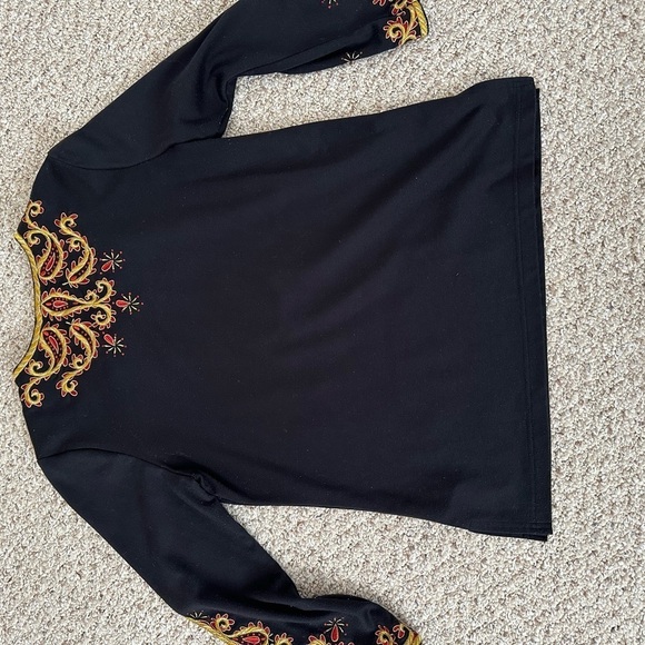 Bob Mackie Wearable Art Embroidered V-Neck - Picture 4 of 5